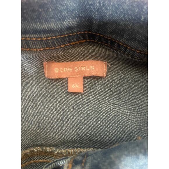 BCBG Girls Denim Vest Size 6X WESTERN COWGIRL Snap Front Sleeveless Jean Jacket - Picture 2 of 4